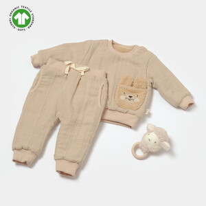 BabyCosy Organic Wear 7029OC Bebek Organic Müslin Welsoft Kayısı İkili Takım