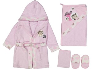 MİNİWORLD BABY 227279 Kız Bebek Hello Baby Pembe Beşli Bornoz Seti (12 Ay)