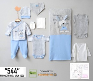 ZIPIR BABY 544ZP Bebek Uyuyan Tavşan Onlu Zıbın Set (0-3 Ay) - Mavi