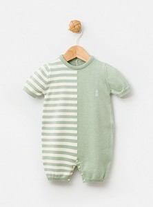 BABYDOLA 13778 Erkek Bebek Mint Yeşili Triko Romper