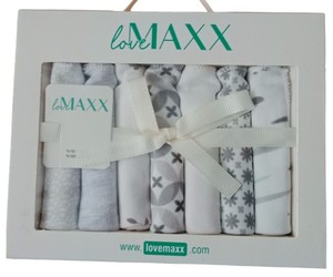 LOVEMAXX 230LV Bebek Karışık Desenli Gri Yedili Ağız Mendili