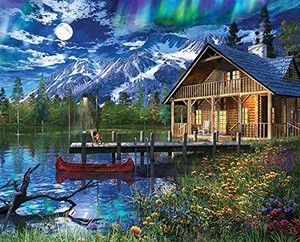  ONUR PUZZLE T107-7 Moonlit Cabin Retreat 1000 Pcs Puzzle