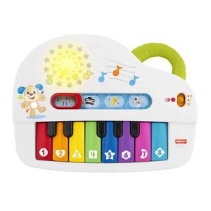  MATTEL GTW20 Fisher-Price Eğlen ve Öğren Işıklı ve Eğlenceli Oyuncak Piyano, Türkçe, Işıklar, Gerçek Müzik Notaları ve Eğitici Ş